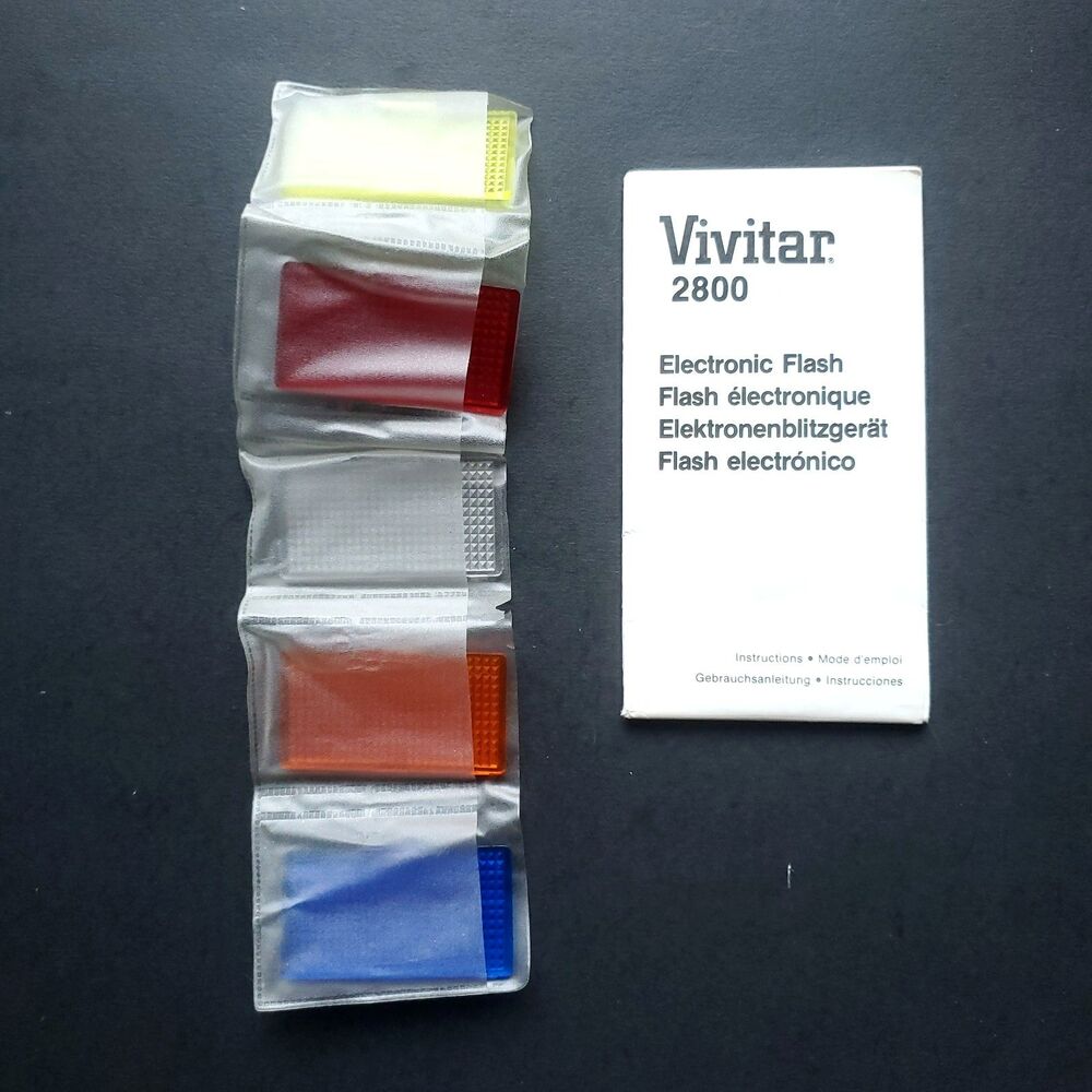 5 Color Wide Angle Filter Kit for Vivitar 2800 Electronic Flash w/ Instructions